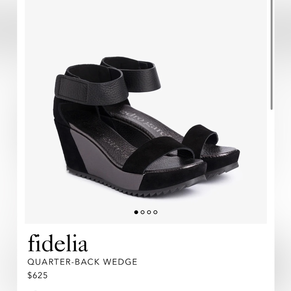 Pedro Garcia Black Wedge Sandals